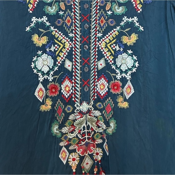 Johnny Was Blue Embroidered Tunic Blouse Size S *NWT* - Picture 5 of 9